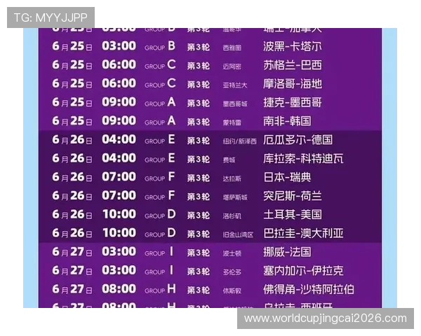 2026年世界杯时间表最新版本，详细列出每场比赛的时间、场馆及直播安排